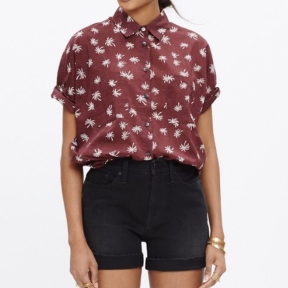 Madewell Tops - Madewell Courier Palm Print Shirt